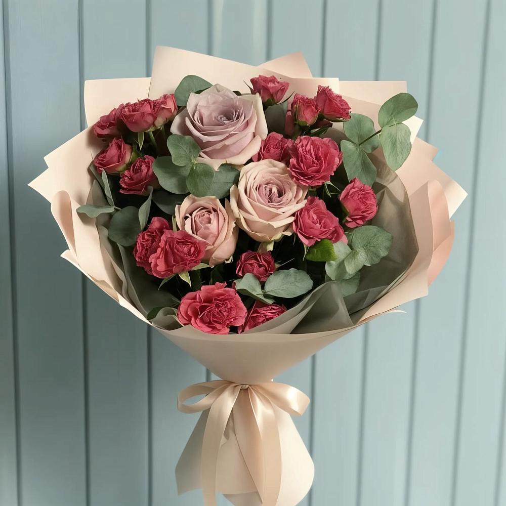 Букет цветов из: Гвоздики и Розы в Теткино