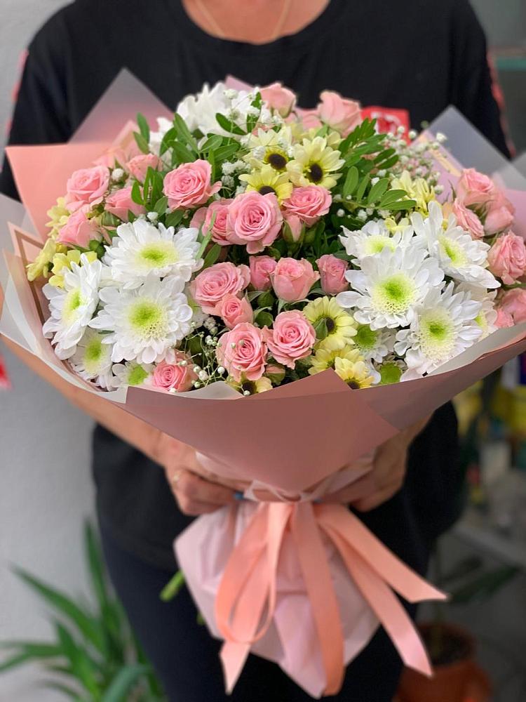 Букет цветов из: Розы и Хризантемы в Теткино