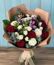 Букет цветов из:  Розы и Альстромерии #REPLACE_PRED# Теткино