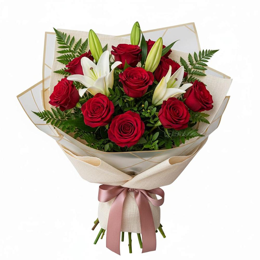 Букет цветов из: Лилии и Розы в Теткино