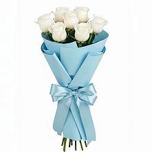 Букет 7 белых роз Проуд в Теткино