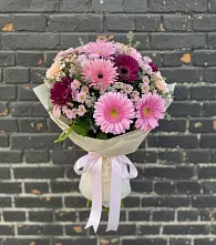 Букет цветов из:  Герберы и Хризантемы #REPLACE_PRED# Теткино