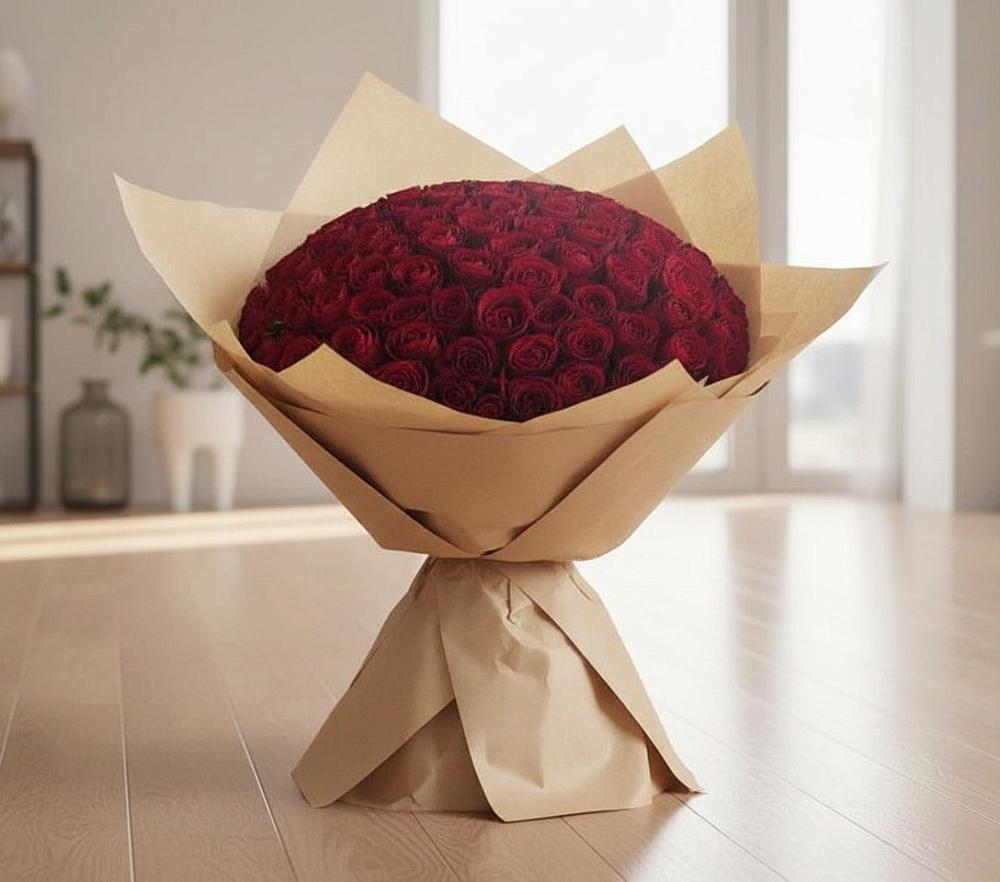 Букет 101 Красная роза в Теткино