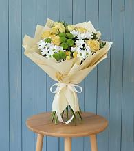 Букет цветов из:  Хризантемы и Розы в Теткино