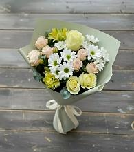 Букет цветов из:  Альстромерии, Розы и Хризантемы в Теткино