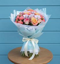 Букет цветов из:  Хризантемы и Розы в Теткино