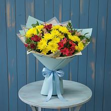 Букет цветов из:  Альстромерии и Хризантемы в Теткино