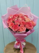 Букет 15 Розовых роз Равель в Теткино