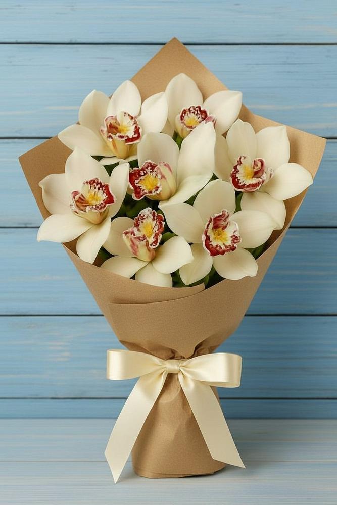 Букет цветов из: Орхидеи и Розы в Теткино