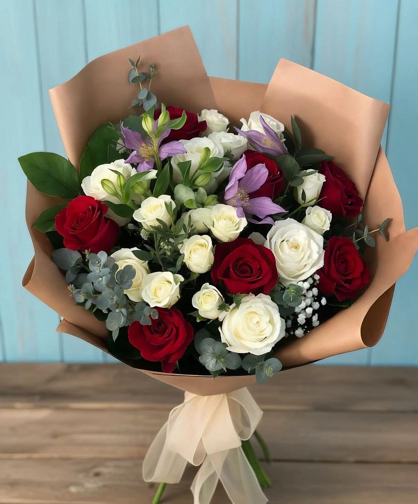 Букет цветов из: Розы и Альстромерии в Теткино